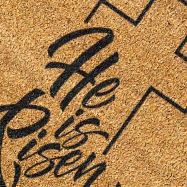 Christianartworkshop Minimal Outline Cross '' He Is Risen'' Doormat - image 4