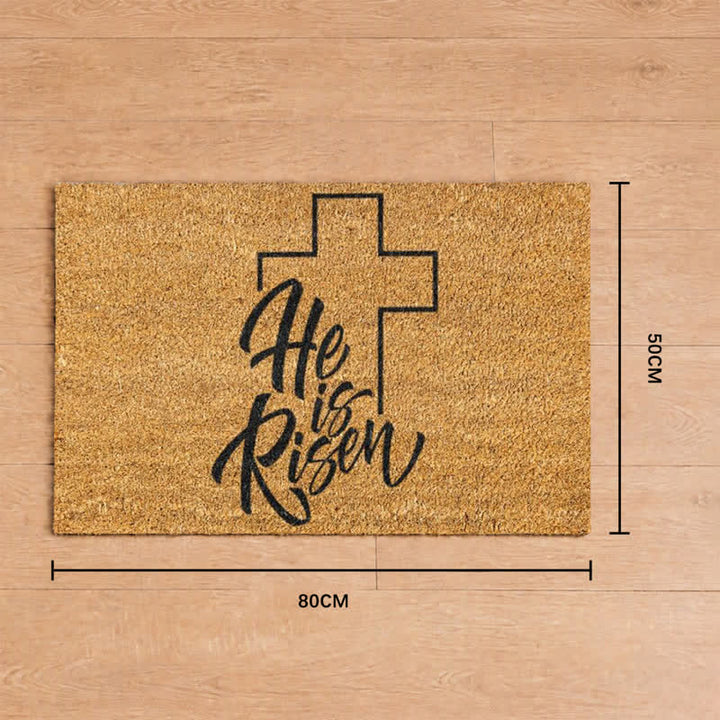 Christianartworkshop Minimal Outline Cross '' He Is Risen'' Doormat - 19.69''*31.5''/50*80cm - image 8
