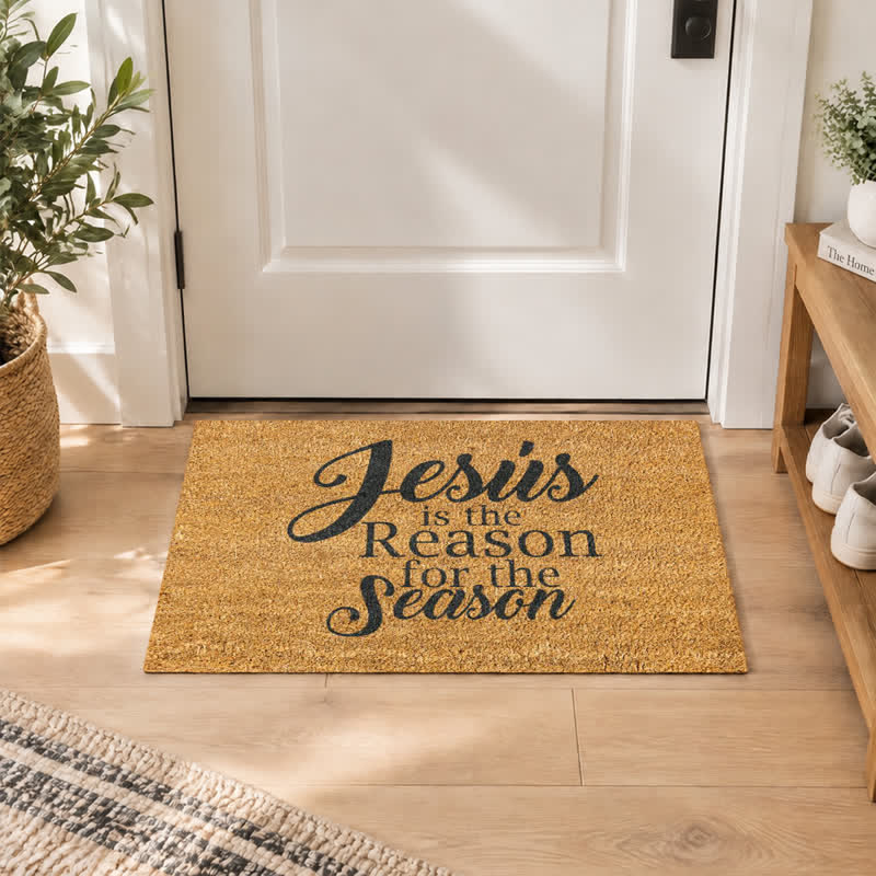 Christianartworkshop Jesus Is The Reason For The Season Artificial Coir Doormat - image 1