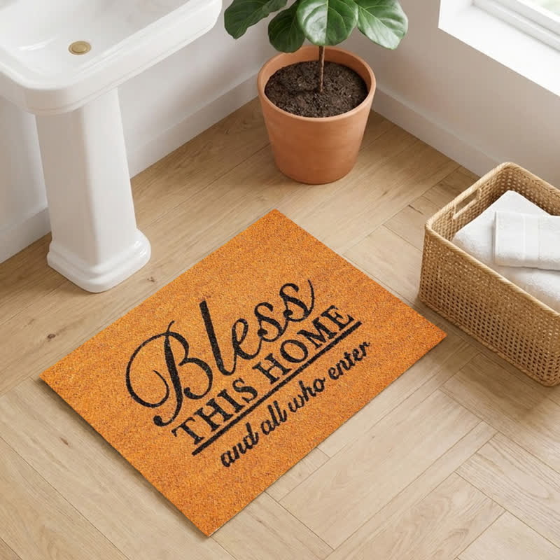 Christianartworkshop Bless This Home And All Who Enter Artificial Coir Doormat - image 1