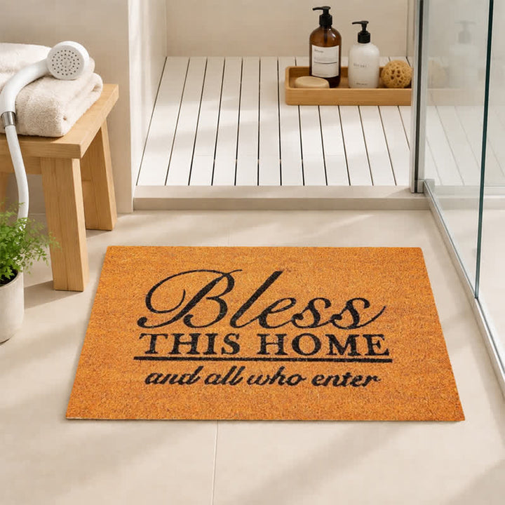 Christianartworkshop Bless This Home And All Who Enter Artificial Coir Doormat - image 2