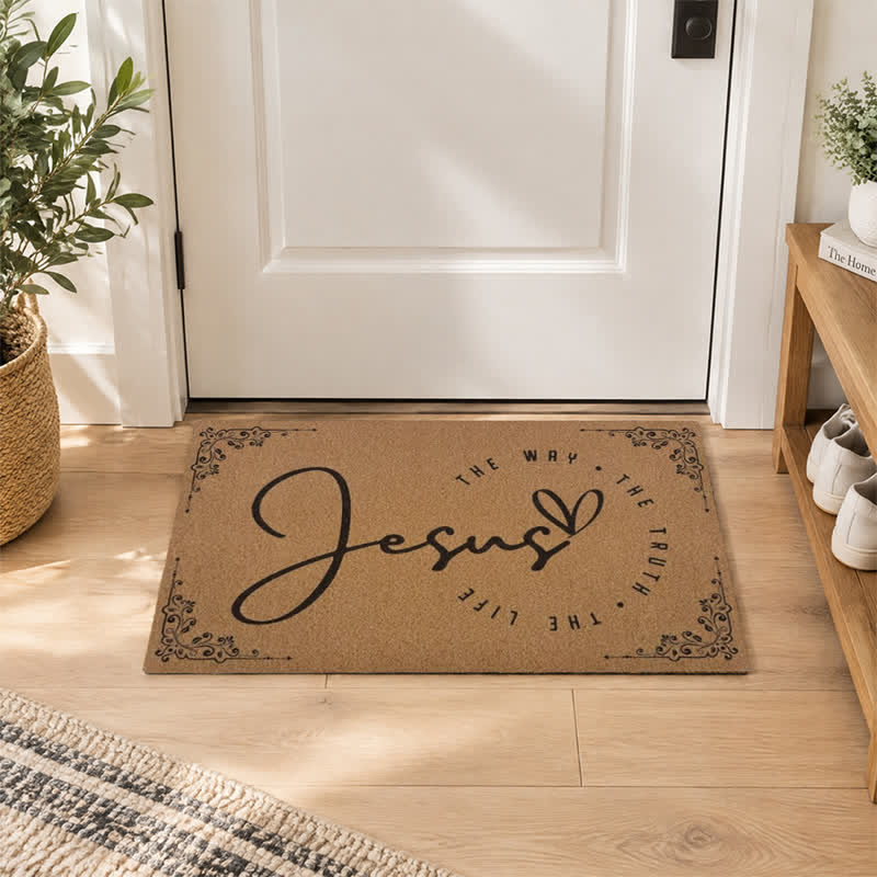 Christianartworkshop Jesus The Way The Truth The Life Artificial Coir Doormat - image 1