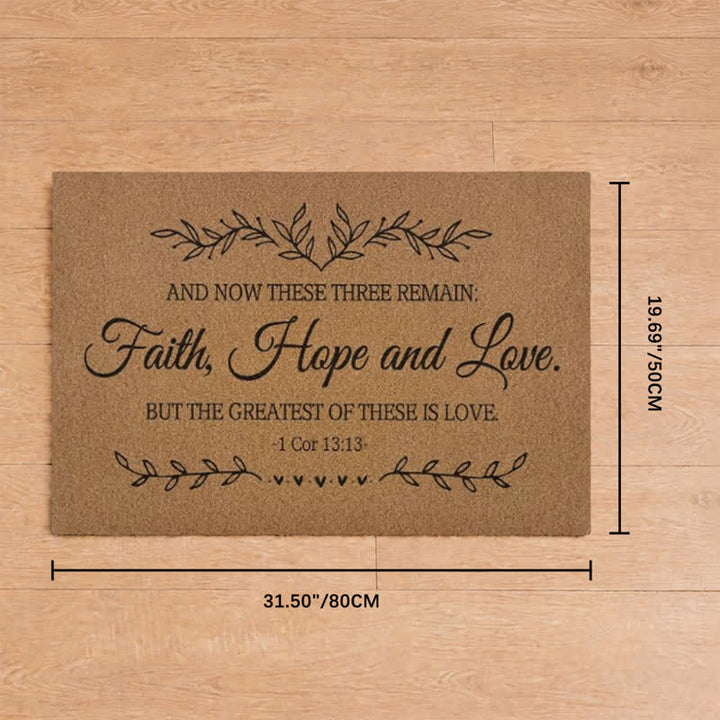 Christianartworkshop 1 Corinthians 13:13 Faith Hope Love Artificial Coir Doormat - 19.69''*31.5''/50*80cm - image 8