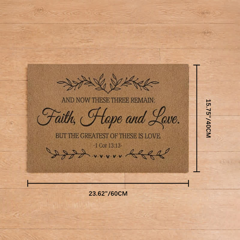 Christianartworkshop 1 Corinthians 13:13 Faith Hope Love Artificial Coir Doormat - 15.75''*23.62''/40*60cm - image 7