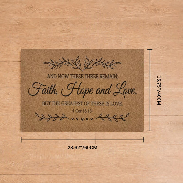 Christianartworkshop 1 Corinthians 13:13 Faith Hope Love Artificial Coir Doormat - 15.75''*23.62''/40*60cm - image 7