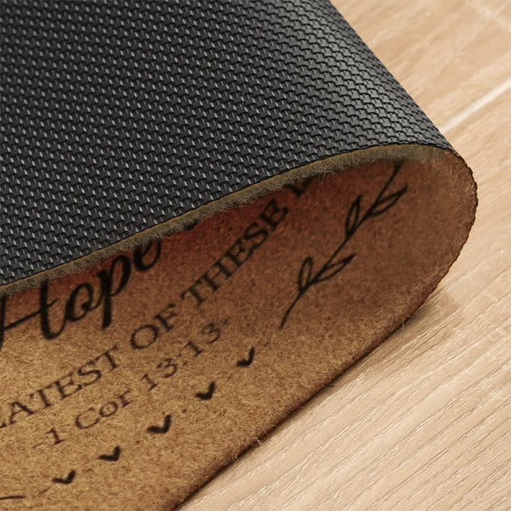 Christianartworkshop 1 Corinthians 13:13 Faith Hope Love Artificial Coir Doormat - image 6