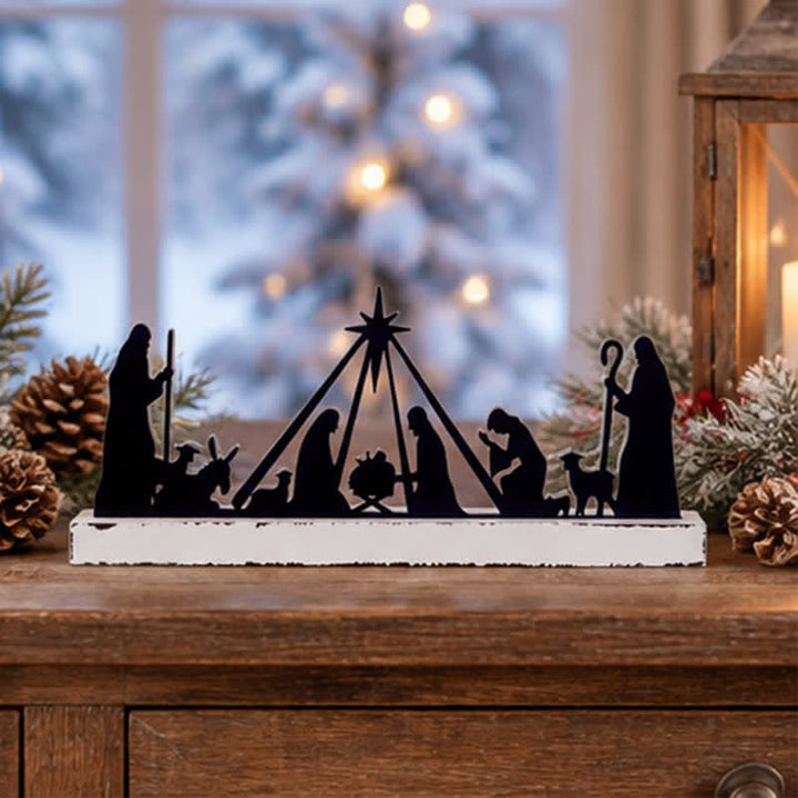 Christianartworkshop Nativity Scene Silhouette Wooden Tabletop Ornament - image 13
