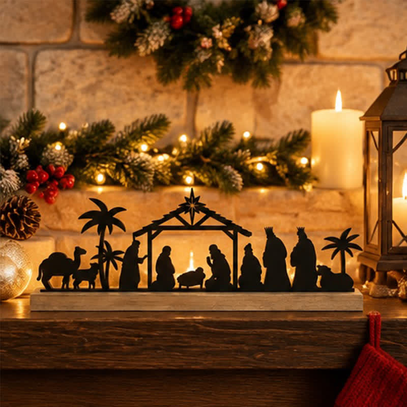 Christianartworkshop Nativity Scene Silhouette Wooden Tabletop Ornament - Nativity A - image 2
