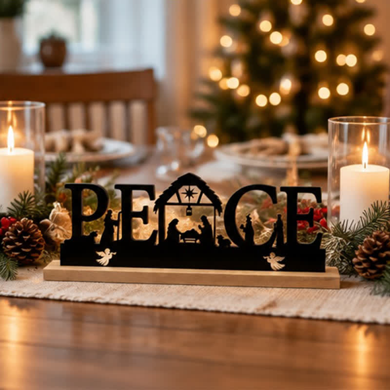 Christianartworkshop Nativity Scene Silhouette Wooden Tabletop Ornament - image 9