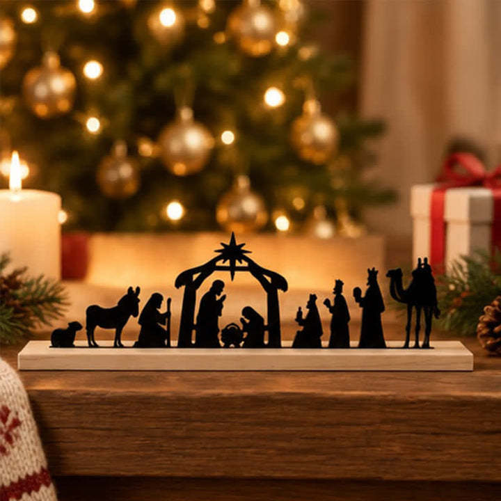 Christianartworkshop Nativity Scene Silhouette Wooden Tabletop Ornament - image 5