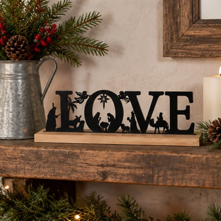 Christianartworkshop Nativity Scene Silhouette Wooden Tabletop Ornament - image 7