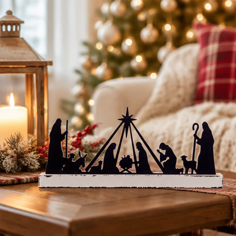 Christianartworkshop Nativity Scene Silhouette Wooden Tabletop Ornament - Nativity H - image 12