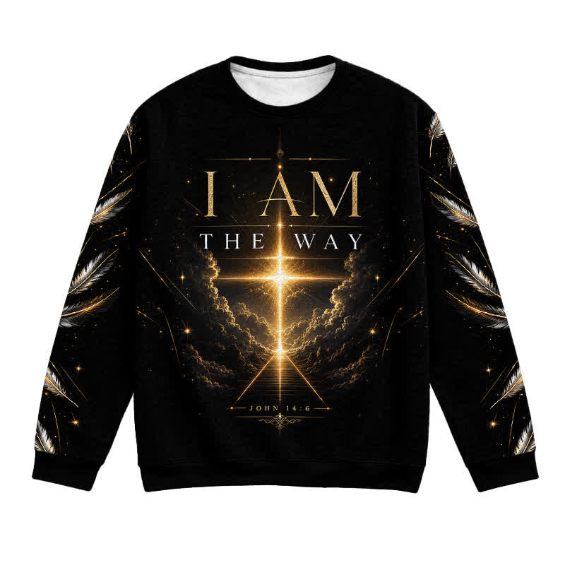 Christianartworkshop I Am The Way Black Gold Graphic Sweater - 3XL - image 0