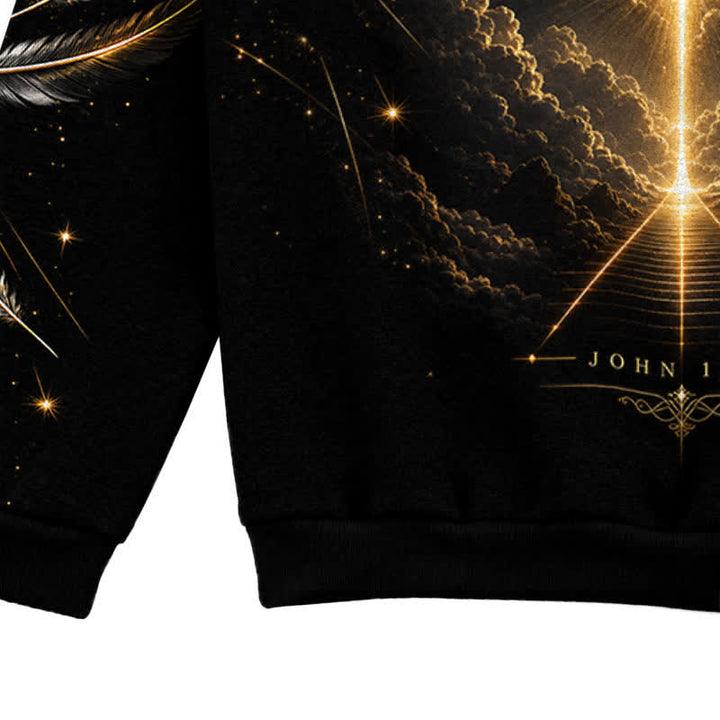 Christianartworkshop I Am The Way Black Gold Graphic Sweater - image 7