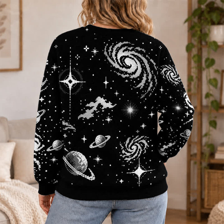 Christianartworkshop Galaxy Faith Verse Black Crewneck Sweater - image 5