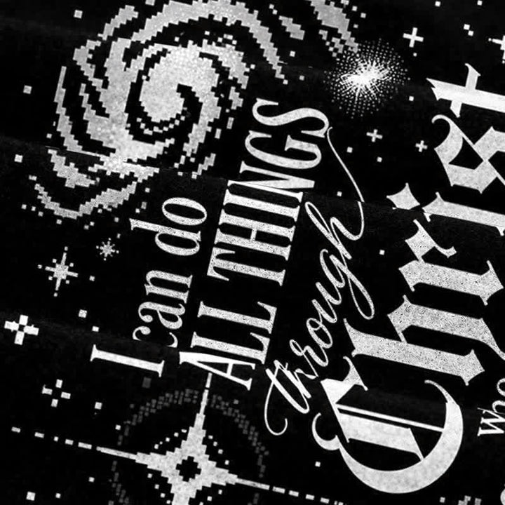 Christianartworkshop Galaxy Faith Verse Black Crewneck Sweater - image 8