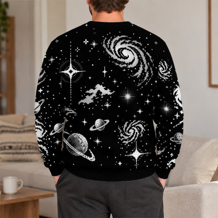 Christianartworkshop Galaxy Faith Verse Black Crewneck Sweater - image 3