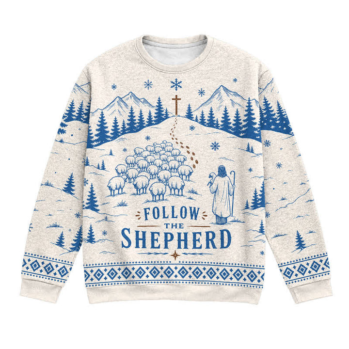 Christianartworkshop Follow The Shepherd Nordic Winter Knit Sweater - 3XL - image 0