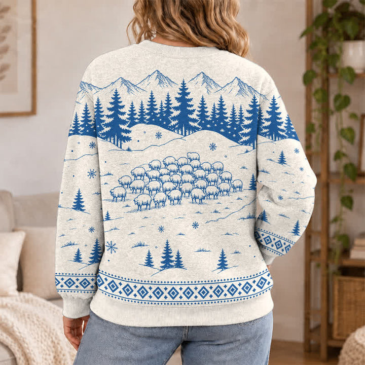 Christianartworkshop Follow The Shepherd Nordic Winter Knit Sweater - image 5
