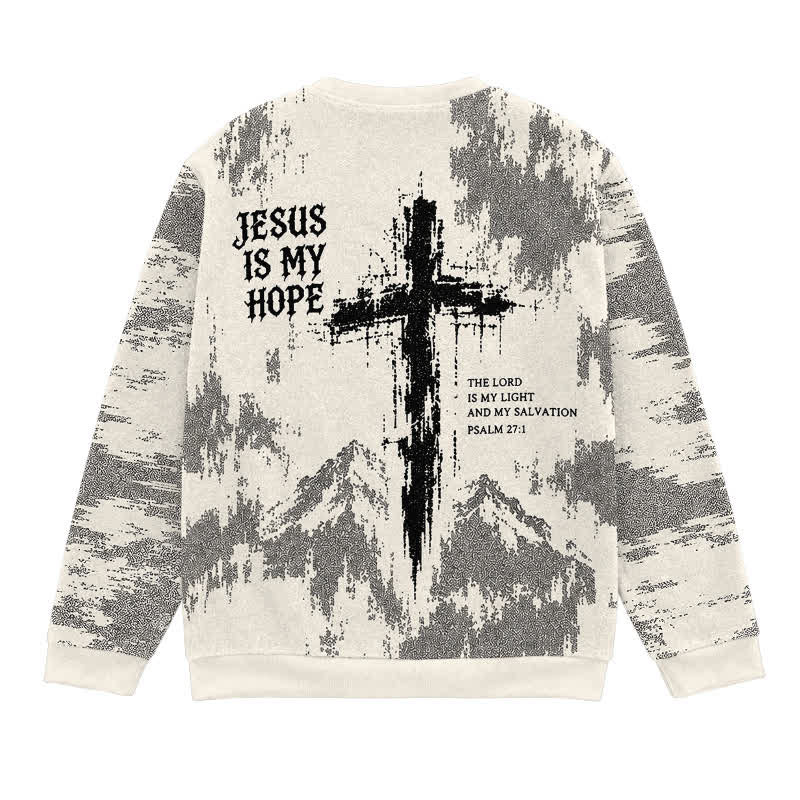 Christianartworkshop Jesus Is My Hope Distressed Streetwear Crewneck Sweater - image 1