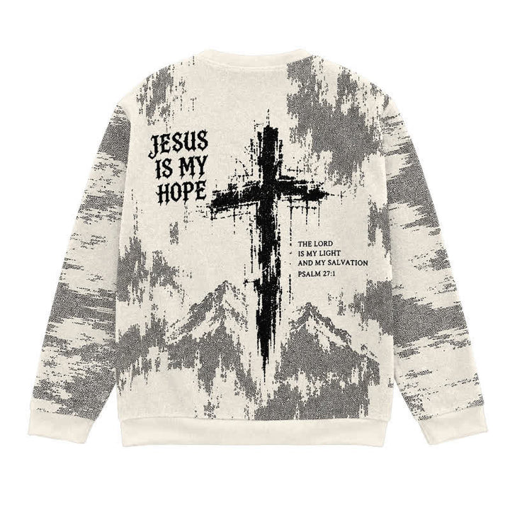 Christianartworkshop Jesus Is My Hope Distressed Streetwear Crewneck Sweater - image 1