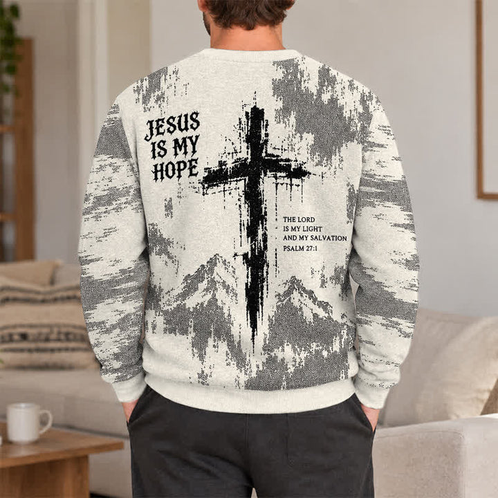 Christianartworkshop Jesus Is My Hope Distressed Streetwear Crewneck Sweater - image 3