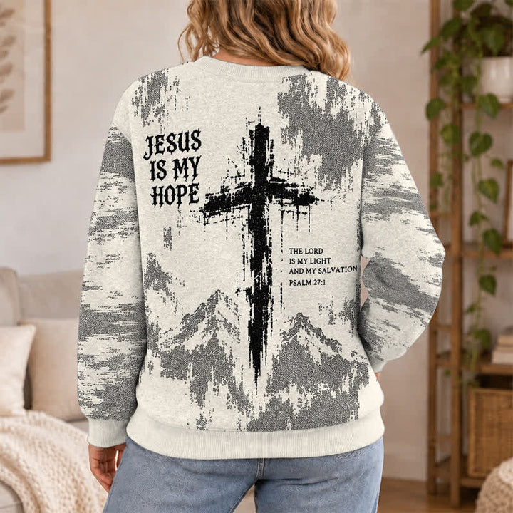 Christianartworkshop Jesus Is My Hope Distressed Streetwear Crewneck Sweater - image 5