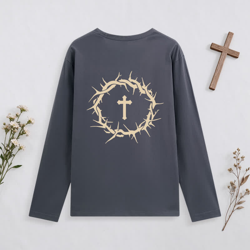 Christianartworkshop Faith Over Fear Vintage Charcoal Long-Sleeve T-Shirt - image 1