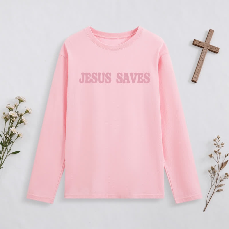 Christianartworkshop Jesus Saves Good News Black Long-Sleeve T-Shirt - image 21
