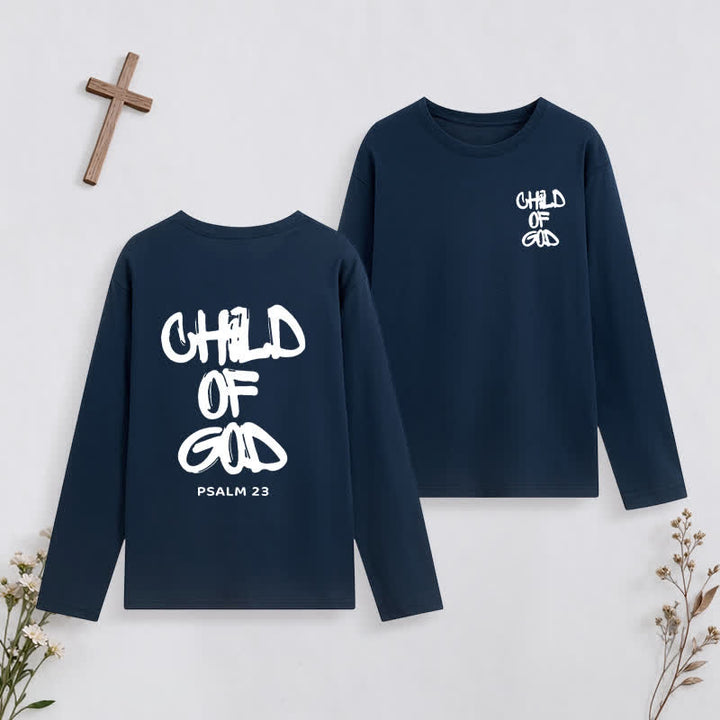 Christianartworkshop Child Of God Psalm 23 Black Long-Sleeve T-Shirt - Navy Blue - 4XL - image 22