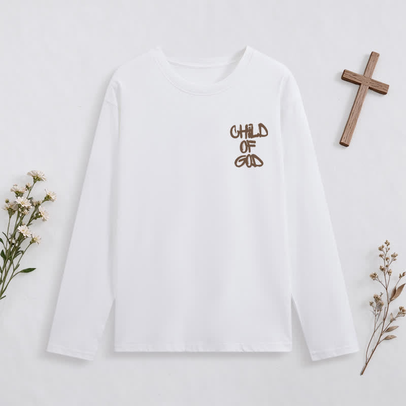 Christianartworkshop Child Of God Psalm 23 Black Long-Sleeve T-Shirt - image 5