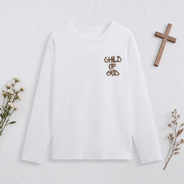 Christianartworkshop Child Of God Psalm 23 Black Long-Sleeve T-Shirt - image 5