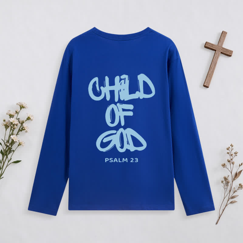 Christianartworkshop Child Of God Psalm 23 Black Long-Sleeve T-Shirt - image 35