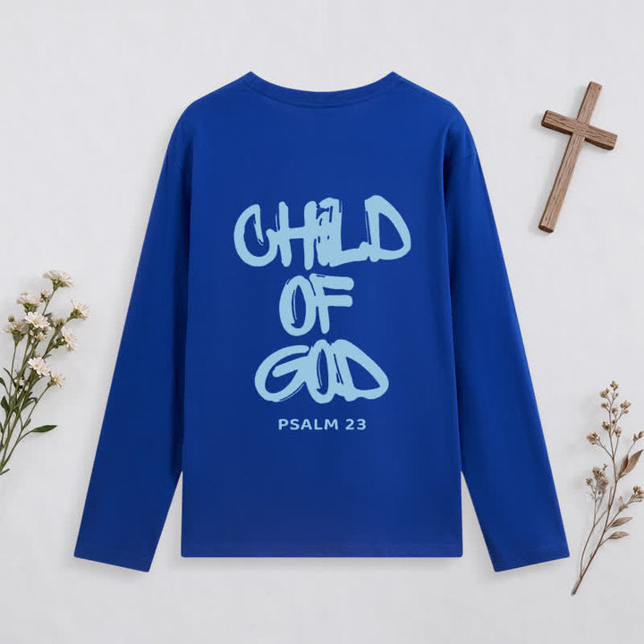 Christianartworkshop Child Of God Psalm 23 Black Long-Sleeve T-Shirt - image 35
