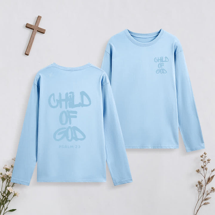 Christianartworkshop Child Of God Psalm 23 Black Long-Sleeve T-Shirt - Sky Blue - 4XL - image 31