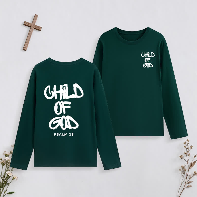 Christianartworkshop Child Of God Psalm 23 Black Long-Sleeve T-Shirt - Dark Green - 4XL - image 37