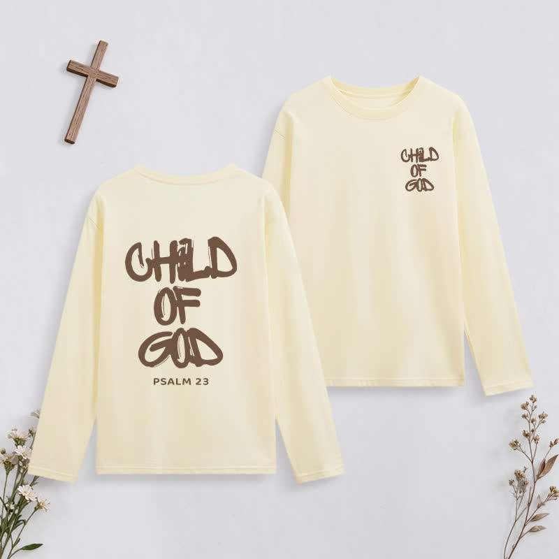 Christianartworkshop Child Of God Psalm 23 Black Long-Sleeve T-Shirt - Yellow - 4XL - image 8