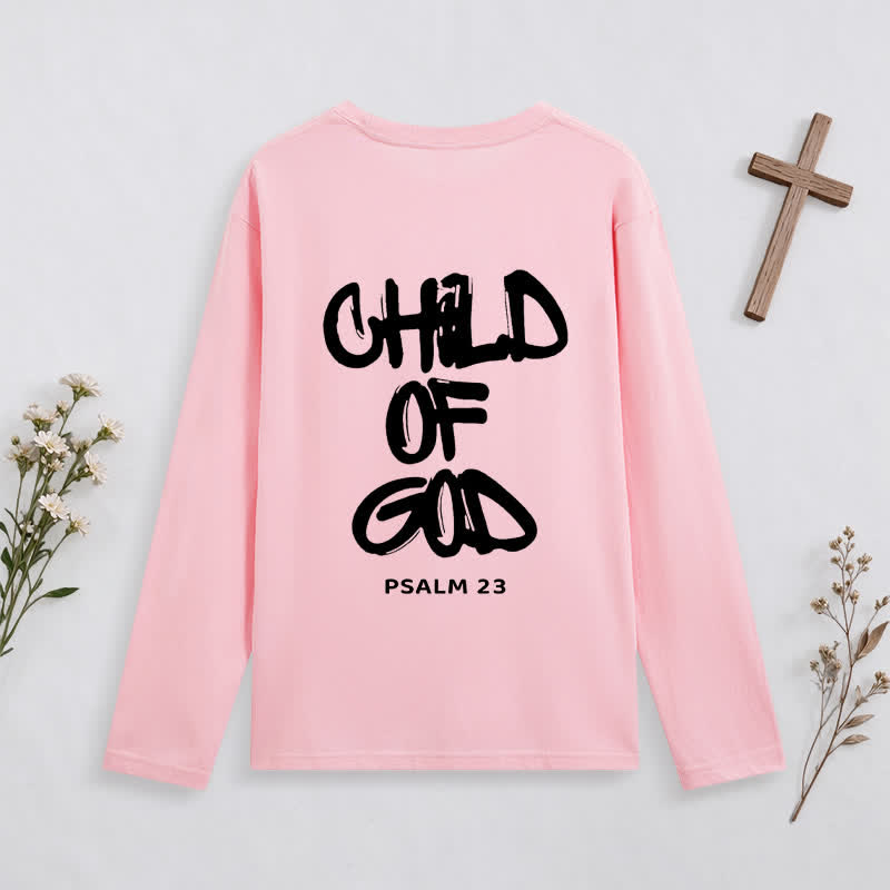 Christianartworkshop Child Of God Psalm 23 Black Long-Sleeve T-Shirt - image 17