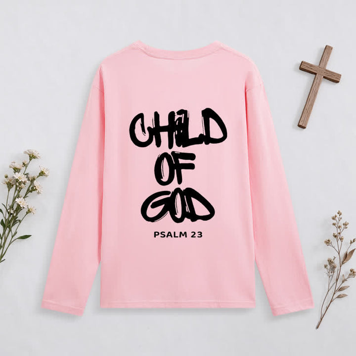 Christianartworkshop Child Of God Psalm 23 Black Long-Sleeve T-Shirt - image 17