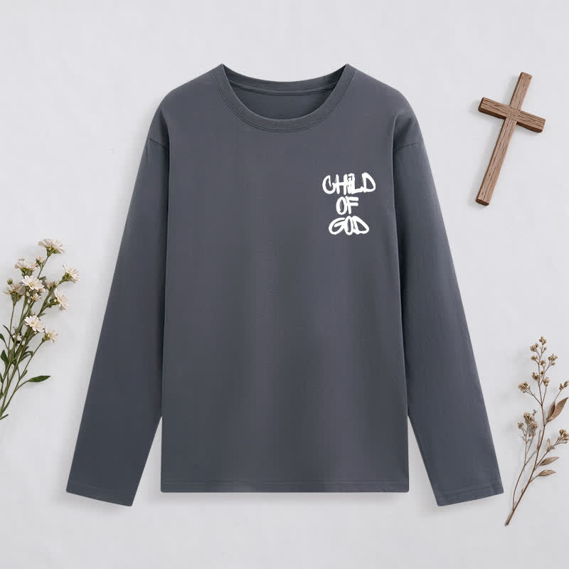 Christianartworkshop Child Of God Psalm 23 Black Long-Sleeve T-Shirt - image 14