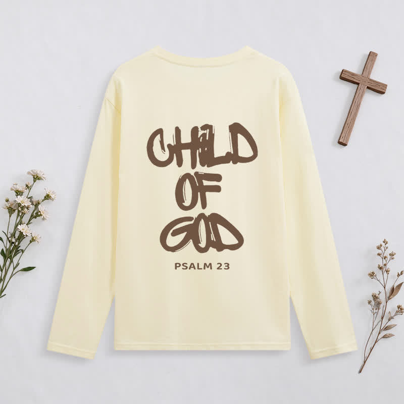 Christianartworkshop Child Of God Psalm 23 Black Long-Sleeve T-Shirt - image 9