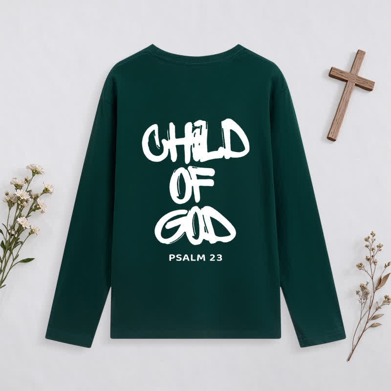 Christianartworkshop Child Of God Psalm 23 Black Long-Sleeve T-Shirt - image 38