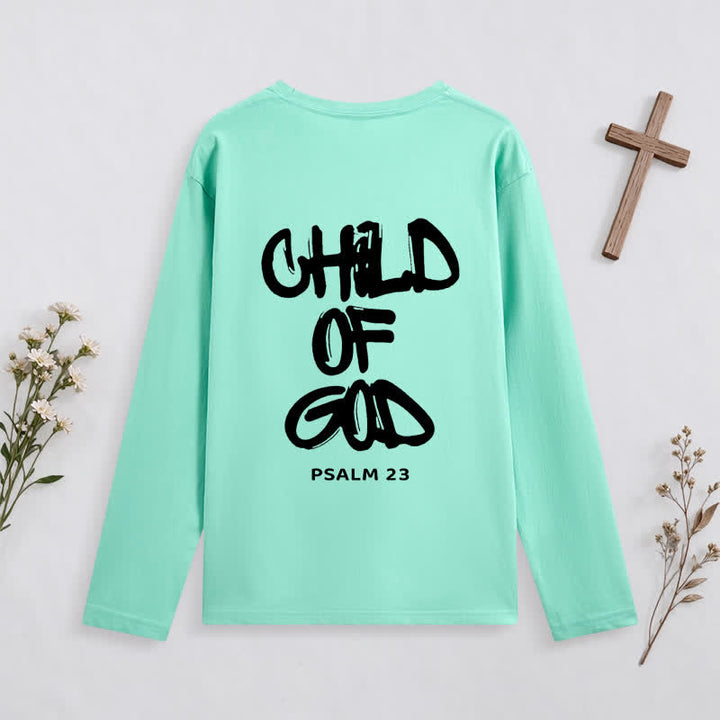 Christianartworkshop Child Of God Psalm 23 Black Long-Sleeve T-Shirt - image 26
