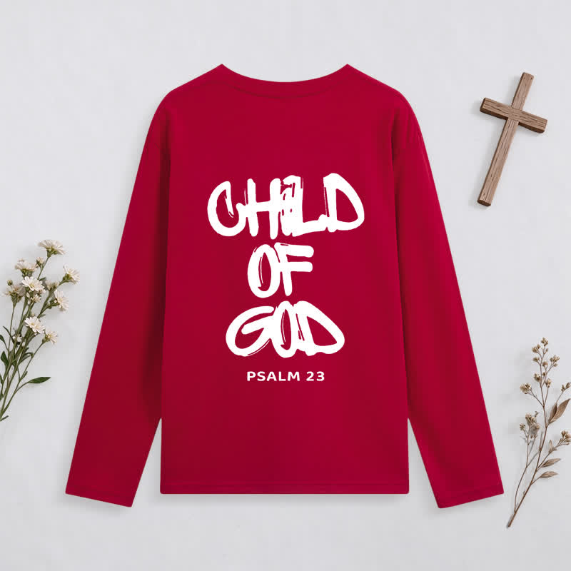 Christianartworkshop Child Of God Psalm 23 Black Long-Sleeve T-Shirt - image 20