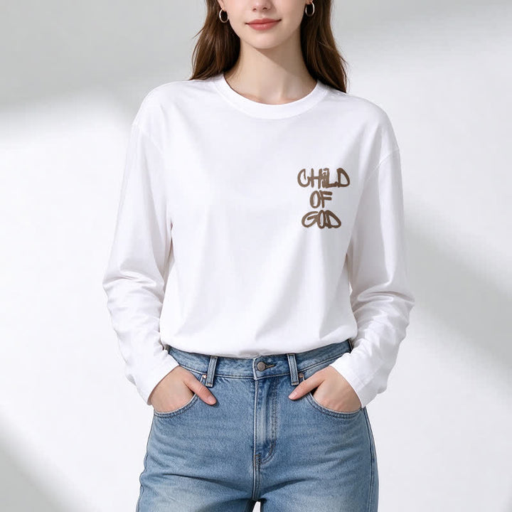 Christianartworkshop Child Of God Psalm 23 Black Long-Sleeve T-Shirt - image 7