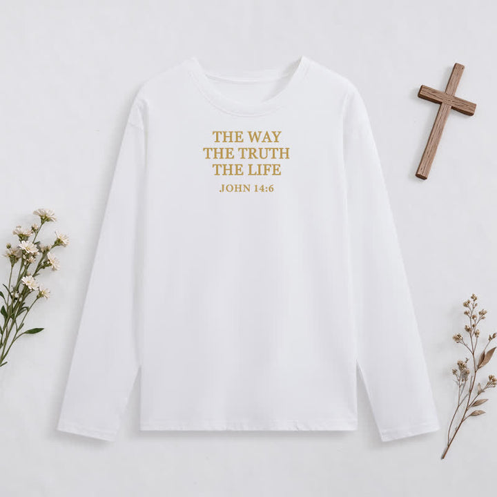 Christianartworkshop The Way The Truth The Life Verse Long Sleeve T Shirt - White - 4XL - image 1