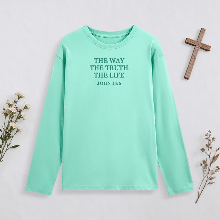 Christianartworkshop The Way The Truth The Life Verse Long Sleeve T Shirt - Green - 4XL - image 8
