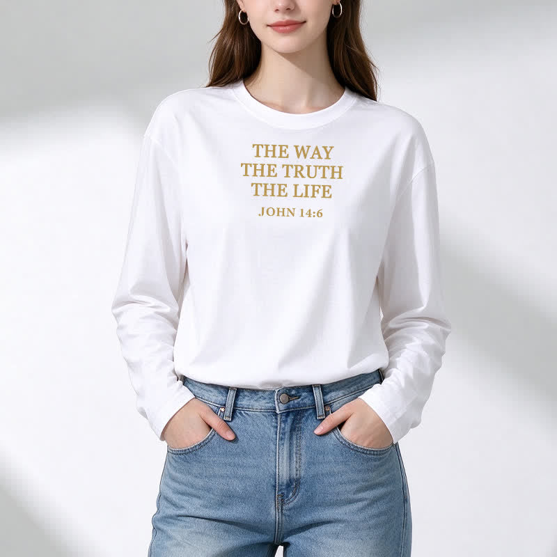 Christianartworkshop The Way The Truth The Life Verse Long Sleeve T Shirt - image 2
