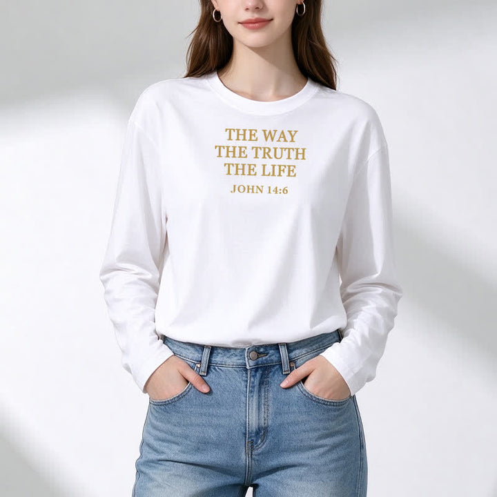 Christianartworkshop The Way The Truth The Life Verse Long Sleeve T Shirt - image 2