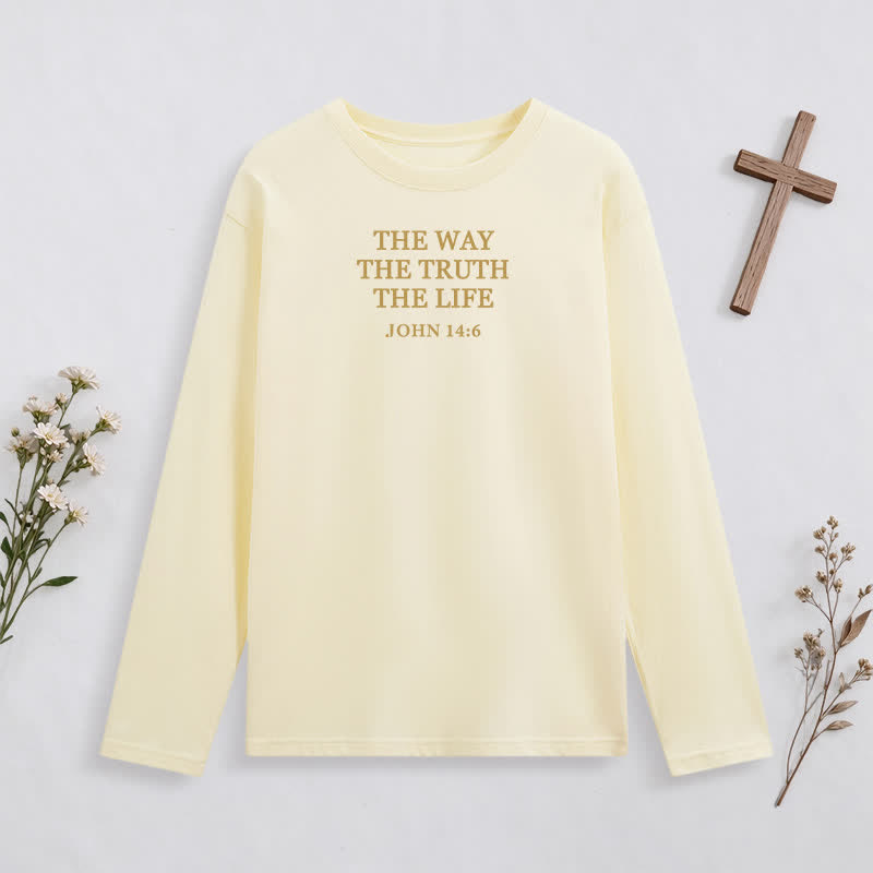Christianartworkshop The Way The Truth The Life Verse Long Sleeve T Shirt - Yellow - 4XL - image 4